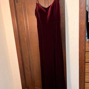 NWT Amsale Burgundy Velvet Gown Sz 16